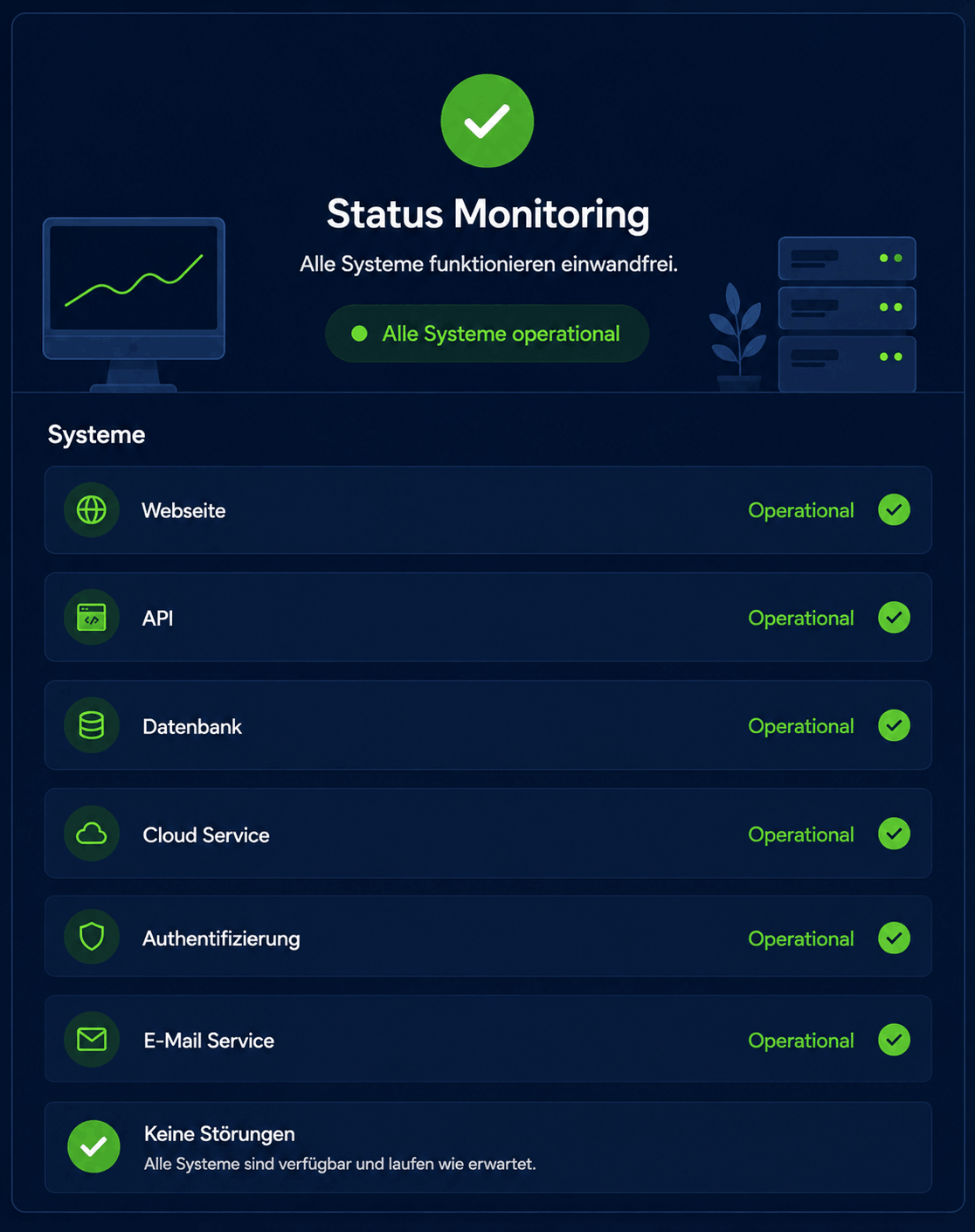 IT-Status Monitoring Dashboard – Th�medien IT-Service